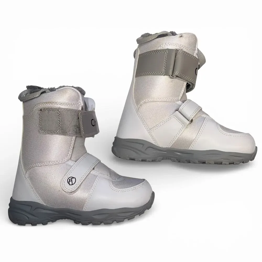 Chamonix Caden Unisex Youth Snowboard Boots Fleece Lined White Gray Size 2